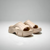 Street Style Cloud Platform Slides in Khaki – Elevated Thick Sole Fashion Slippers for All Seasons | BadCherry