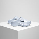 Street Style Cloud Platform Slides in Silver – Elevated Thick Sole Fashion Slippers for All Seasons | BadCherry