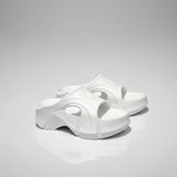 Street Style Cloud Platform Slides in White – Elevated Thick Sole Fashion Slippers for All Seasons | BadCherry