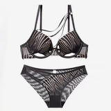 Cutout Embroidered Strappy Lingerie Set