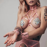 Strap Mesh Sheer Hollow Lingerie Set