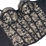 Lace-Embroidered Corset Top