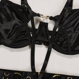Bondage Uniform Hollow-Out Sexy Lingerie Set