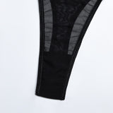 Metal Chain Suspender Mesh Sexy Lingerie Set