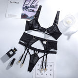 Mesh See-Through Suspender Sexy Lingerie Set