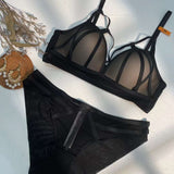 Cross - Strap Wirefree Thin Lingerie Set
