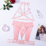 Strap Mesh Sheer Hollow Lingerie Set