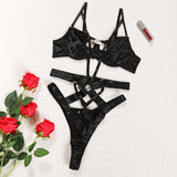 Bondage Uniform Hollow-Out Sexy Lingerie Set