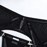 Metal Chain Suspender Mesh Sexy Lingerie Set