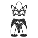 Seductive Strappy Mesh Sheer Camisole Lingerie Set