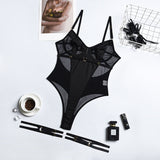 Sheer Mesh Backless Seductive Bodysuit