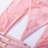 Strap Mesh Sheer Hollow Lingerie Set