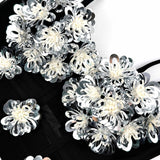Black and White Sequin Corset Top