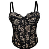Lace-Embroidered Corset Top