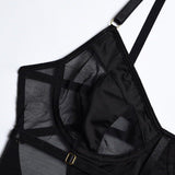 Sheer Mesh Backless Seductive Bodysuit