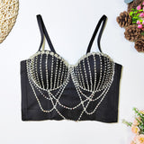 Chest Chain Tassel Beaded Boned Corset Top