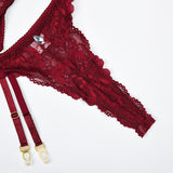 Teardrop Crystal Sexy Lace Hollow Lingerie Set